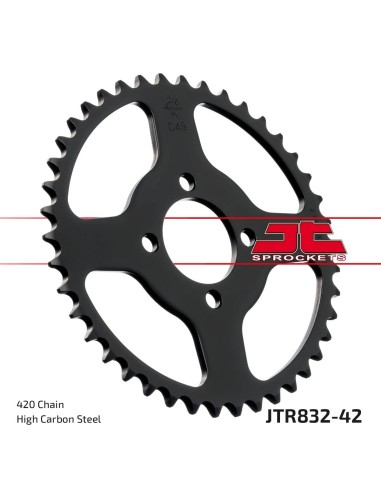 corona moto jt sprockets de acero de 42 dientes jtr832 42
