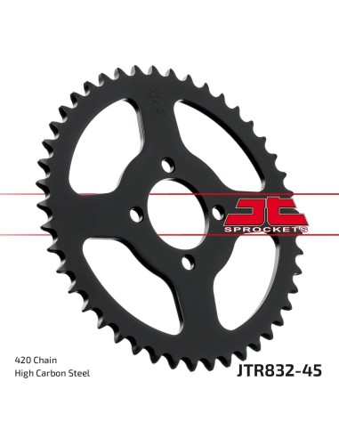 corona moto jt sprockets de acero de 45 dientes jtr832 45