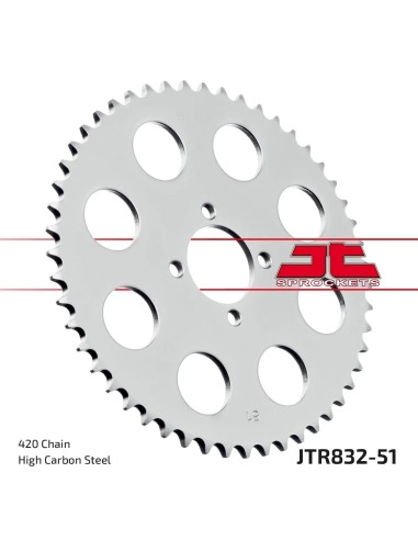 corona moto jt sprockets de acero de 51 dientes jtr832 51