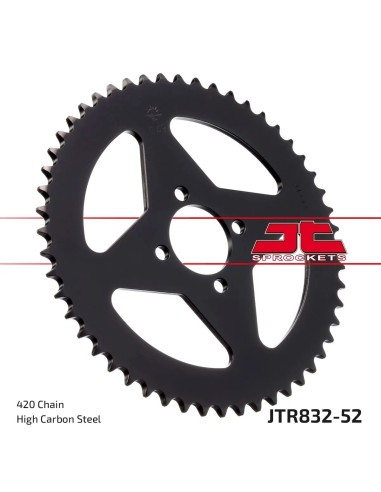 corona moto jt sprockets de acero de 52 dientes jtr832 52