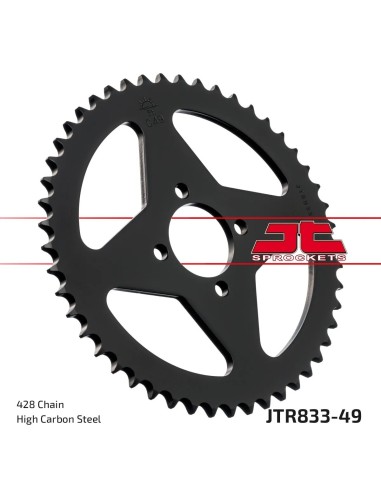 corona moto jt sprockets de acero de 49 dientes jtr833 49