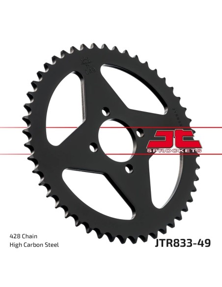 corona moto jt sprockets de acero de 49 dientes jtr833 49