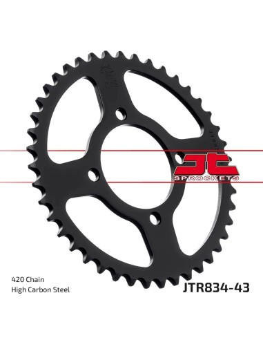 corona moto jt sprockets de acero de 43 dientes jtr834 43