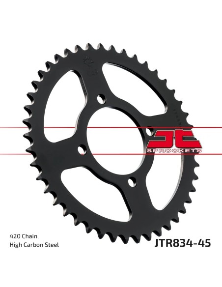 corona moto jt sprockets de acero de 45 dientes jtr834 45