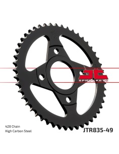 corona moto jt sprockets de acero de 49 dientes jtr835 49