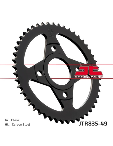 corona moto jt sprockets de acero de 49 dientes jtr835 49