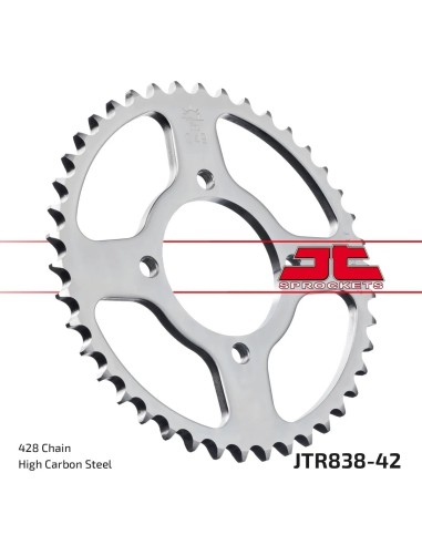 corona moto jt sprockets de acero de 42 dientes jtr838 42