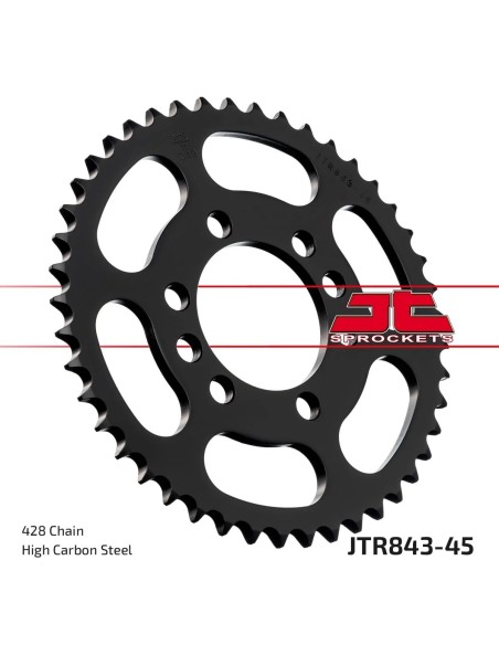corona moto jt sprockets de acero de 45 dientes jtr843 45