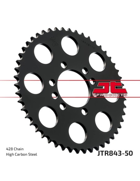 corona moto jt sprockets de acero de 50 dientes jtr843 50