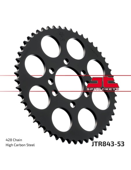 corona moto jt sprockets de acero de 53 dientes jtr843 53
