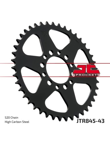 corona moto jt sprockets de acero de 43 dientes jtr845 43