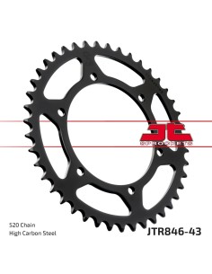 corona moto jt sprockets de acero de 43 dientes jtr846 43