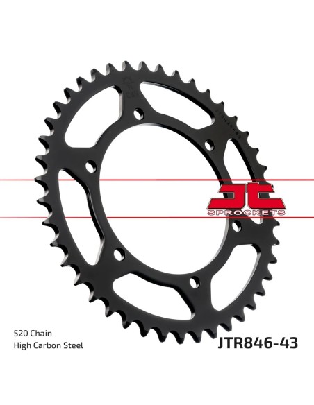 corona moto jt sprockets de acero de 43 dientes jtr846 43