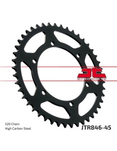 corona moto jt sprockets de acero de 45 dientes jtr846 45