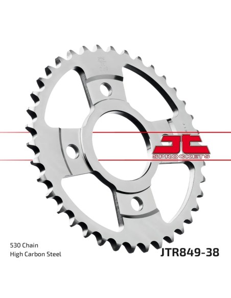 corona moto jt sprockets de acero de 38 dientes jtr849 38