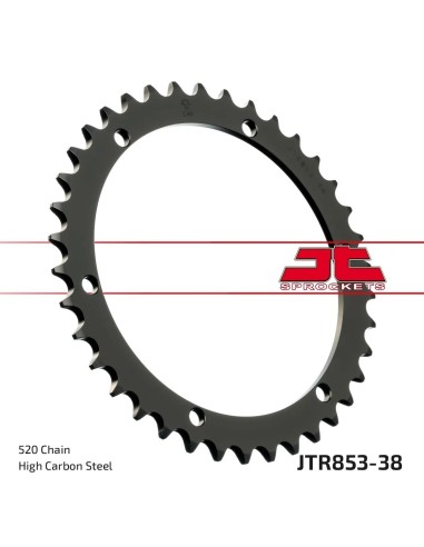 corona moto jt sprockets de acero de 38 dientes jtr853 38