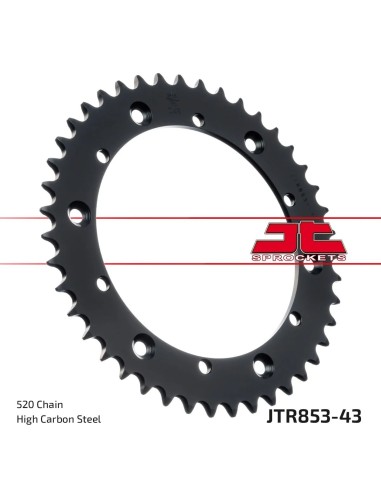 corona moto jt sprockets de acero de 43 dientes jtr853 43
