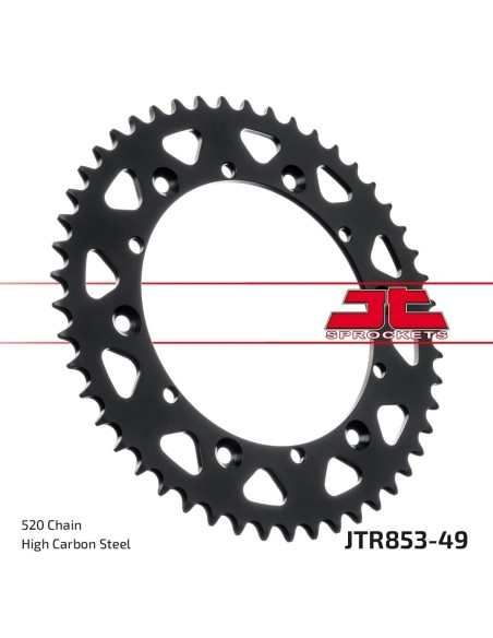 corona moto jt sprockets de acero de 49 dientes jtr853 49