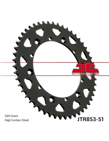 corona moto jt sprockets de acero de 51 dientes jtr853 51