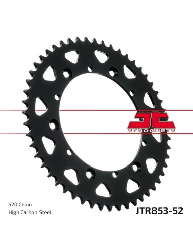corona moto jt sprockets de acero de 52 dientes jtr853 52