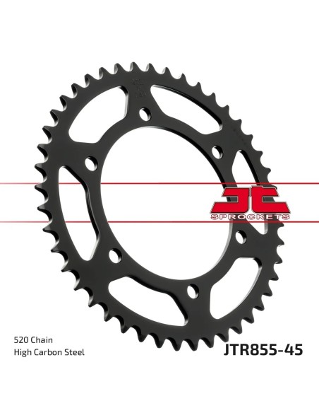 corona moto jt sprockets de acero de 45 dientes jtr855 45