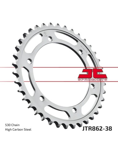 corona moto jt sprockets de acero de 38 dientes jtr862 38
