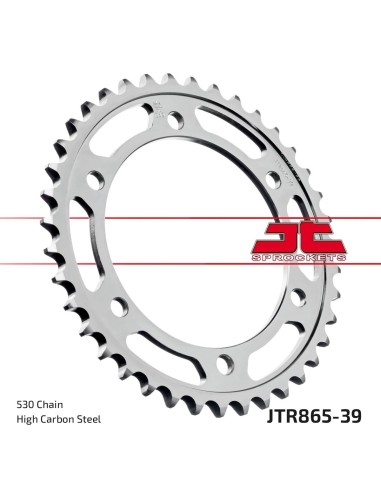 corona moto jt sprockets de acero de 39 dientes jtr865 39
