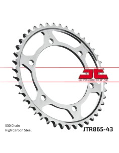 corona moto jt sprockets de acero de 43 dientes jtr865 43