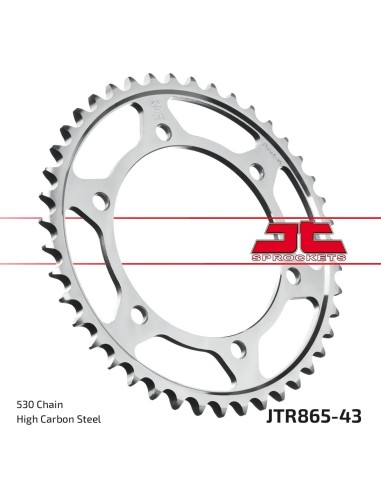 corona moto jt sprockets de acero de 43 dientes jtr865 43