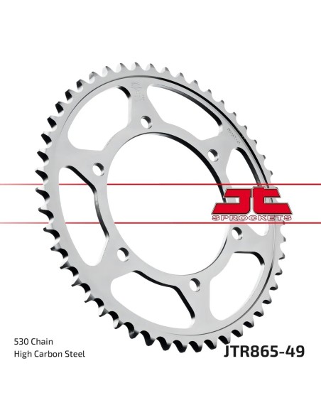 corona moto jt sprockets de acero de 49 dientes jtr865 49