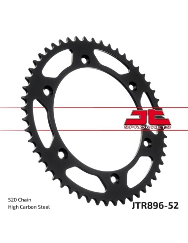 corona moto jt sprockets de acero de 52 dientes jtr896 52