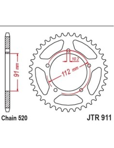 corona jt sprockets para zontes 125 46 dientes paso 520 jtr911 46 2