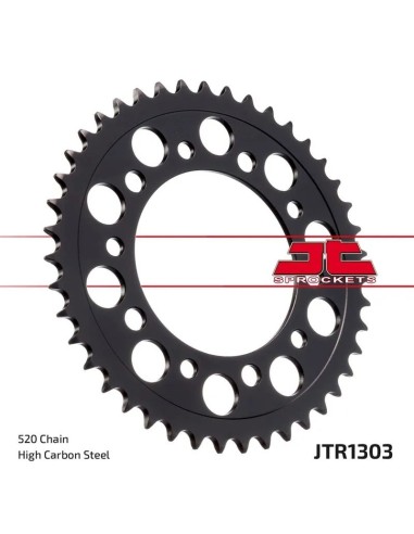 corona moto jt sprockets de aluminio negro 50 dientes jta1303 41blk