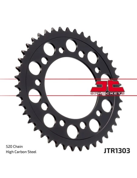 corona moto jt sprockets de aluminio negro 50 dientes jta1303 41blk