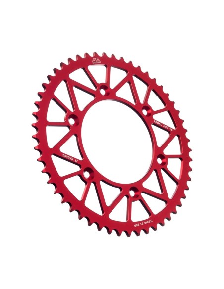corona moto jt sprockets 53 dientes p 520 aluminio rojo jta210 53red