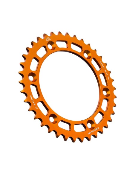 corona moto aluminio jt sprockets 38 dientes naranja jta897 38org