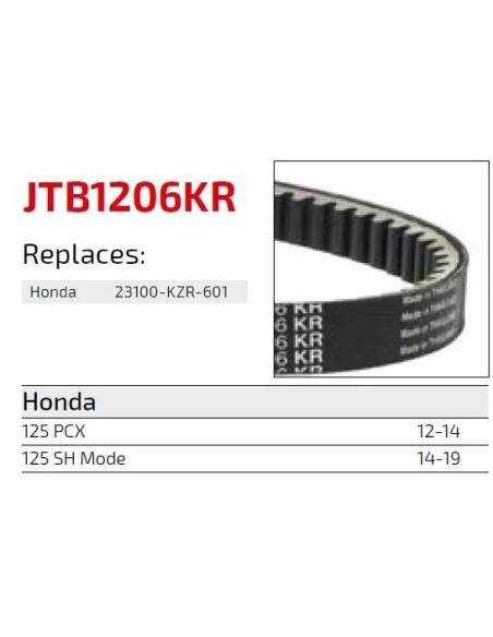 correa moto jt kevlar honda premium jtb1205kr