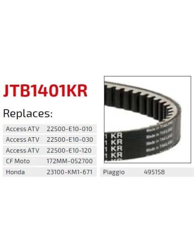 correa moto jt kevlar honda premium jtb1207kr