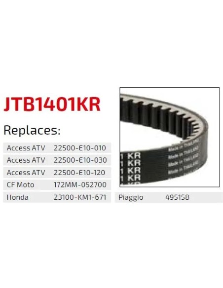 correa moto jt kevlar honda premium jtb1207kr