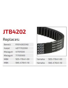 correa de transmision moto jt sprockets premium jtb4202 2