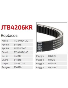 correa moto jt kevlar piaggio premium jtb4501kr 2