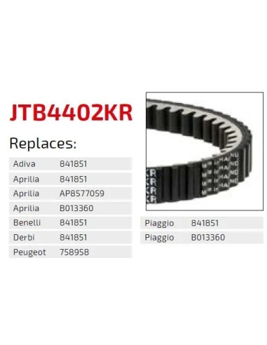 correa moto jt kevlar piaggio premium jtb4301kr