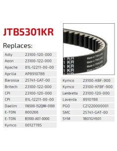 correa moto jt kevlar kymco premium jtb5301kr 2