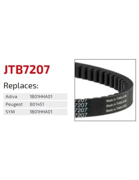 correa de transmision moto jt sprockets premium jtb7207