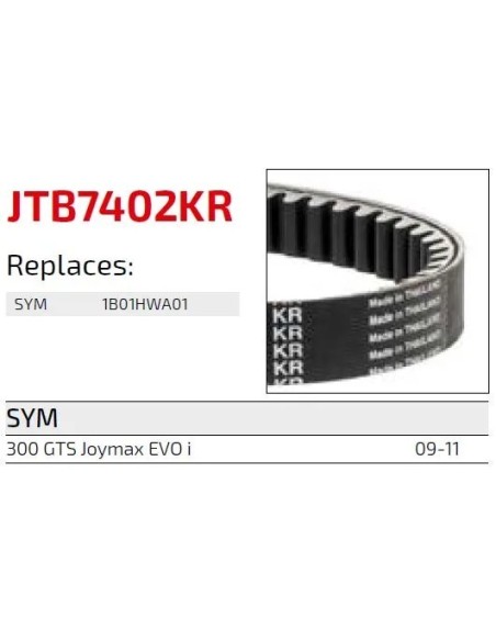 correa moto jt kevlar sym premium jtb7403kr