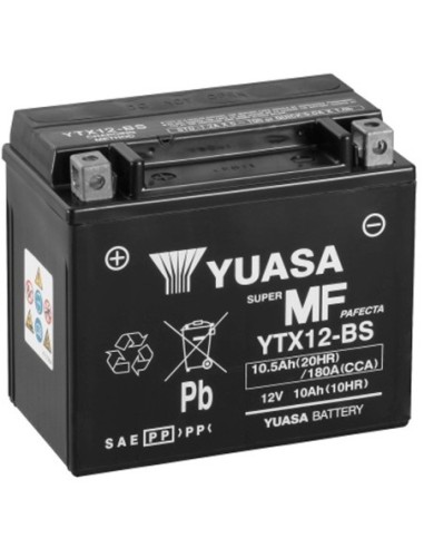Batería Yuasa YTX12-BS Sin Mantenimiento