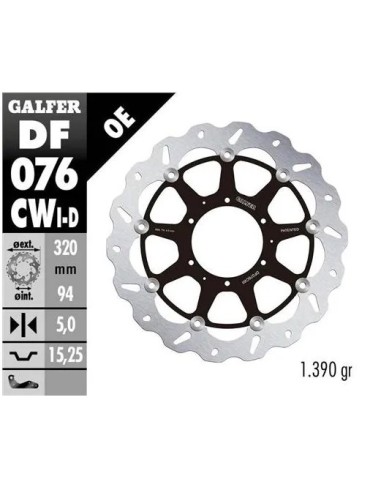 disco freno moto flotante galfer wave 320x5m df076