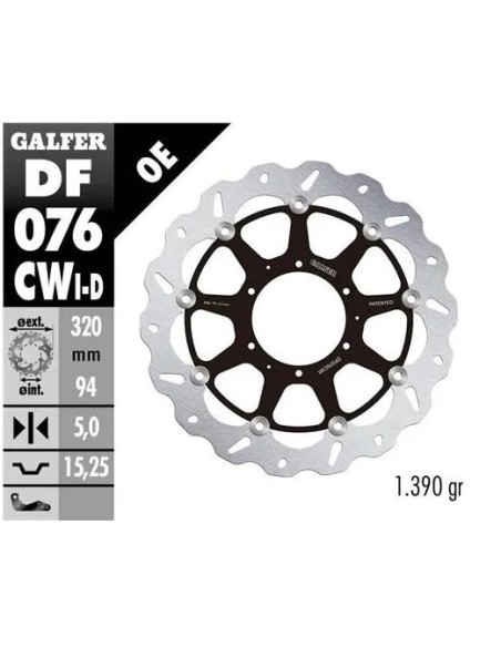 disco freno moto flotante galfer wave 320x5m df076