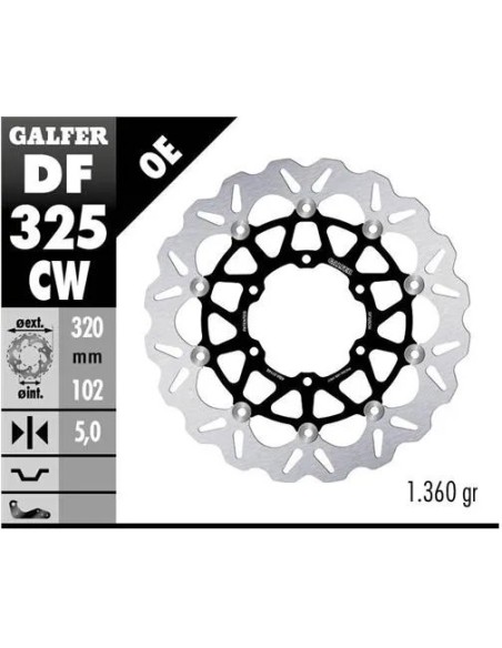 disco freno moto galfer flotante wave completo 320