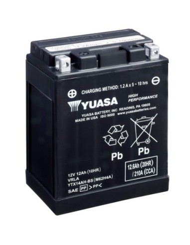 Batería Yuasa YTX14AH-BS Alto Rendimiento